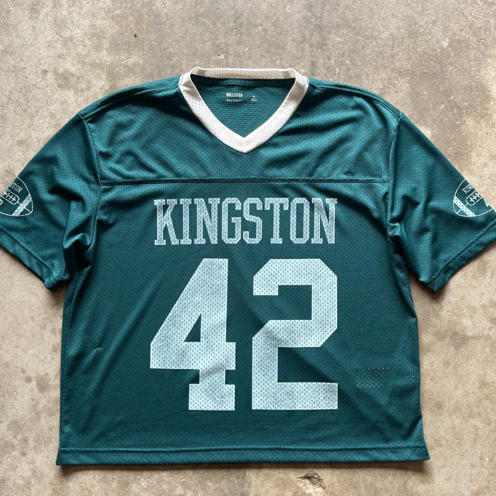 Hollister Green Boxy Crop Jersey